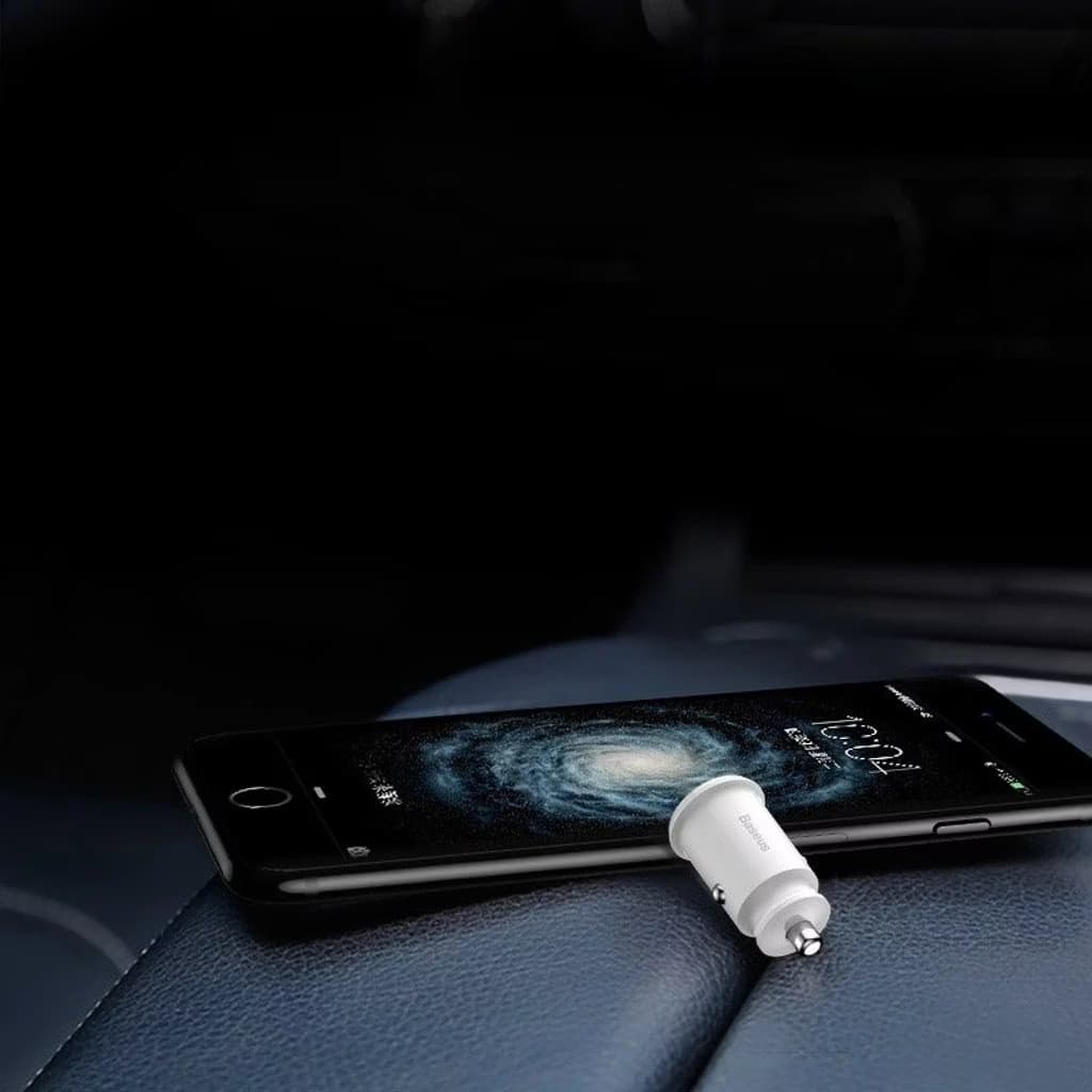 Baseus Carregador de Carro Duplo USB 3.1A Small Rice Grain