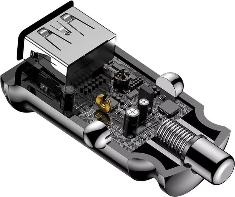 Baseus Carregador de Carro Duplo USB 3.1A Small Rice Grain