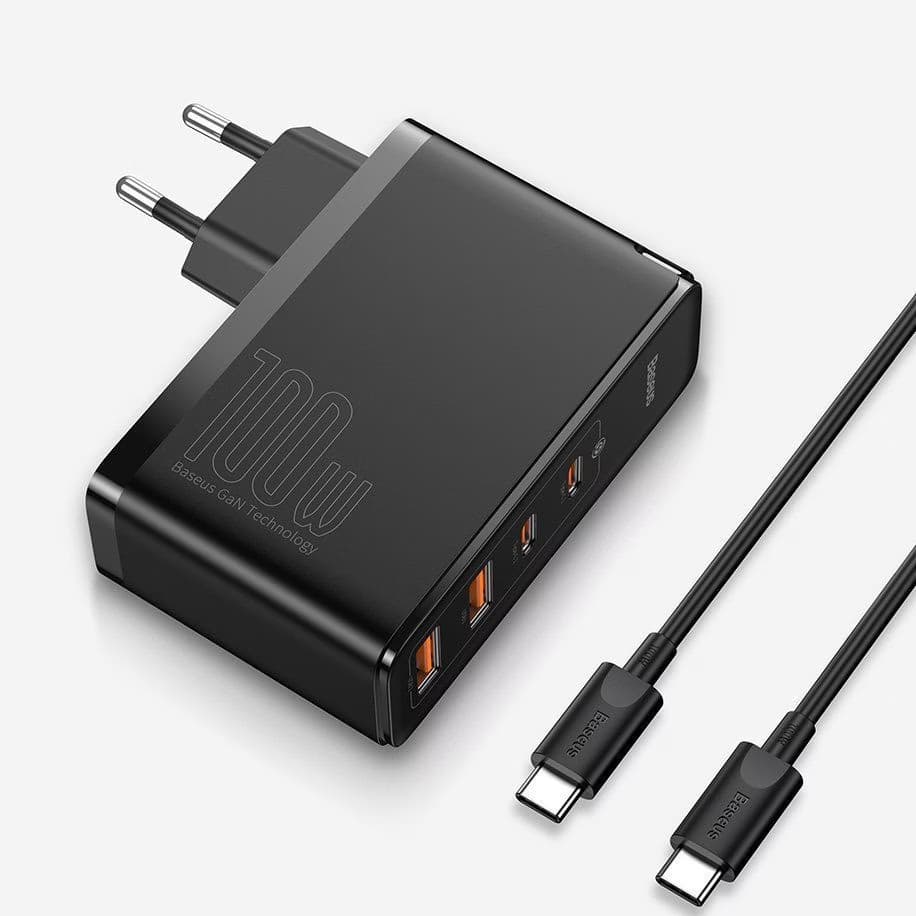 Baseus Carregador GaN2 Pro 100W 2xUSB-C+2xUSB