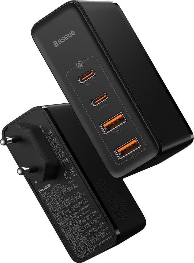 Baseus Carregador GaN2 Pro 100W 2xUSB-C+2xUSB