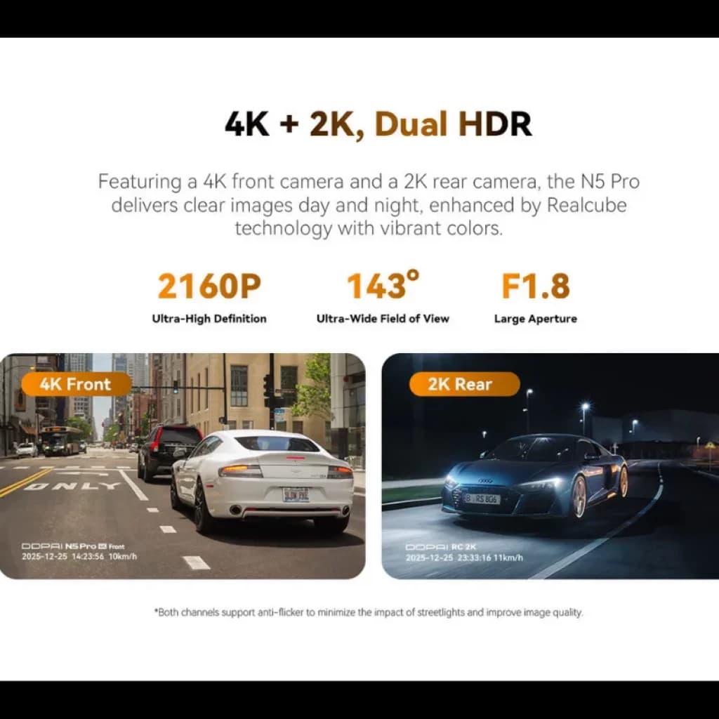 Câmara para Carro DDPAI N5 Pro 2CH 4K + 2K com módulo 4G