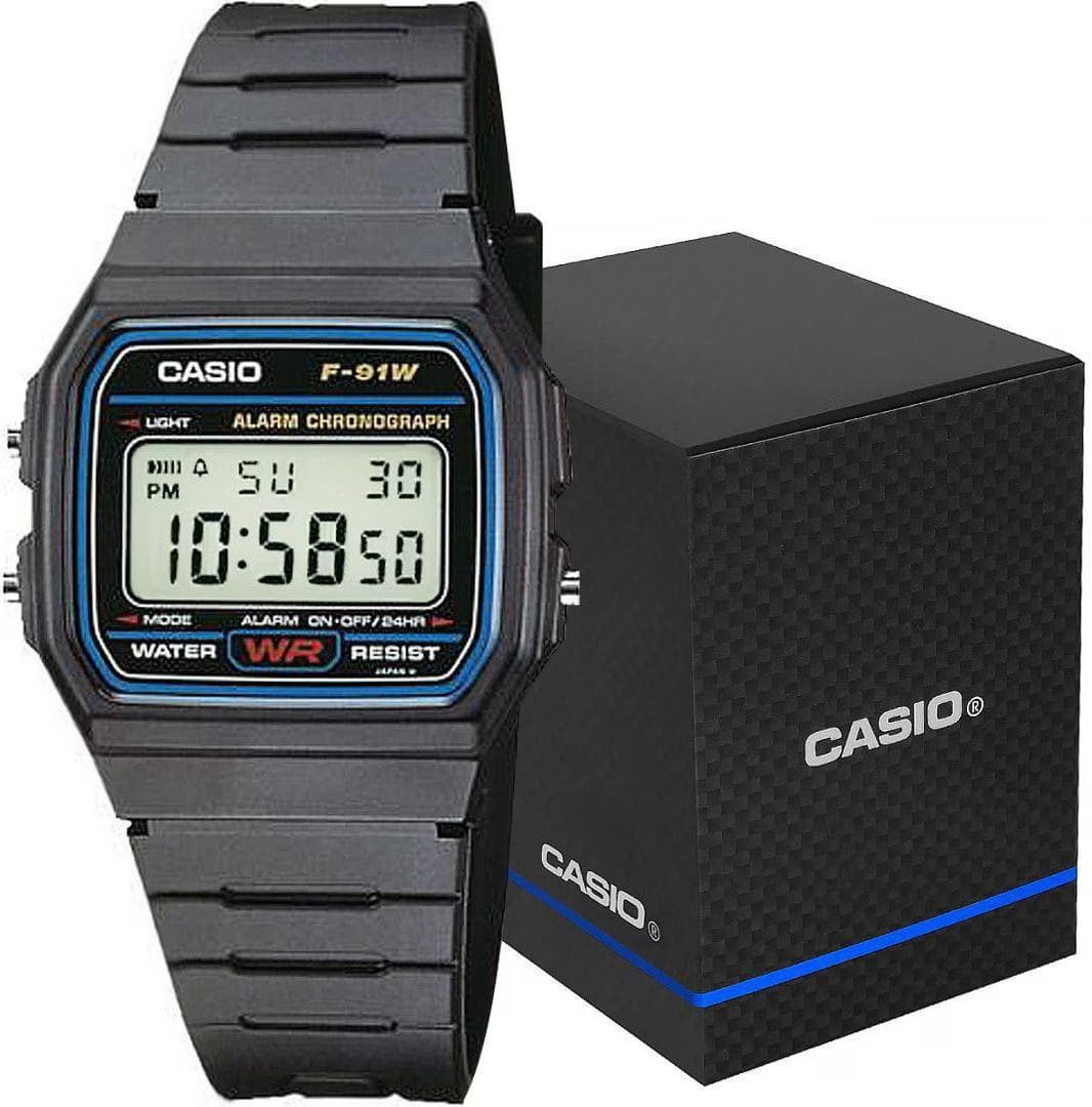 Casio F-91W-1YEG Collection Men Relógio Digital