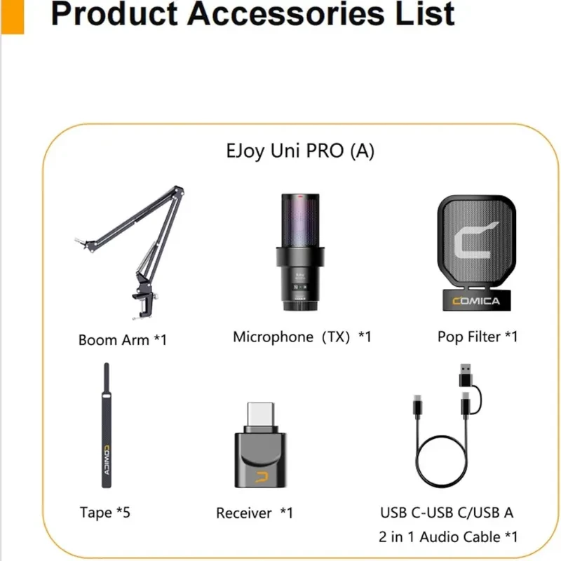 COMICA EJoy Uni Pro (A) Microfone sem fios preto