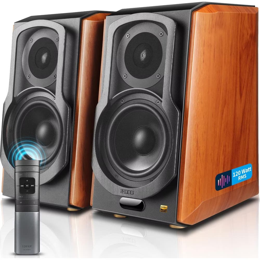 Edifier S1000W 120W WiFi/Bluetooth Preto, Madeira