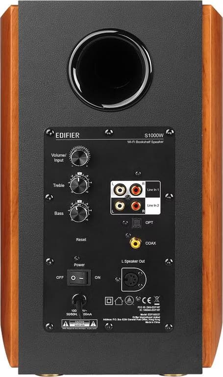 Edifier S1000W 120W WiFi/Bluetooth Preto, Madeira