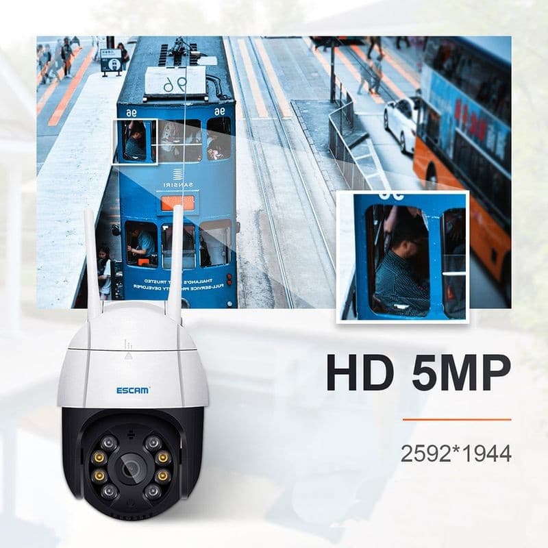 Escam QF518 5MP P/T WiFi Branco IP