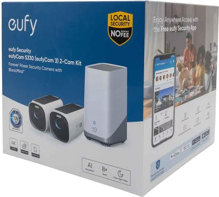 eufy Security S330 (eufyCam 3) 4K UHD Painel solar Branco / Preto