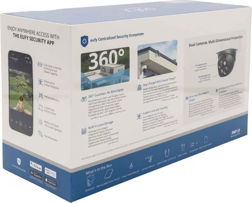 Eufy SoloCam S340 3K Solar WiFi Branco para Exterior