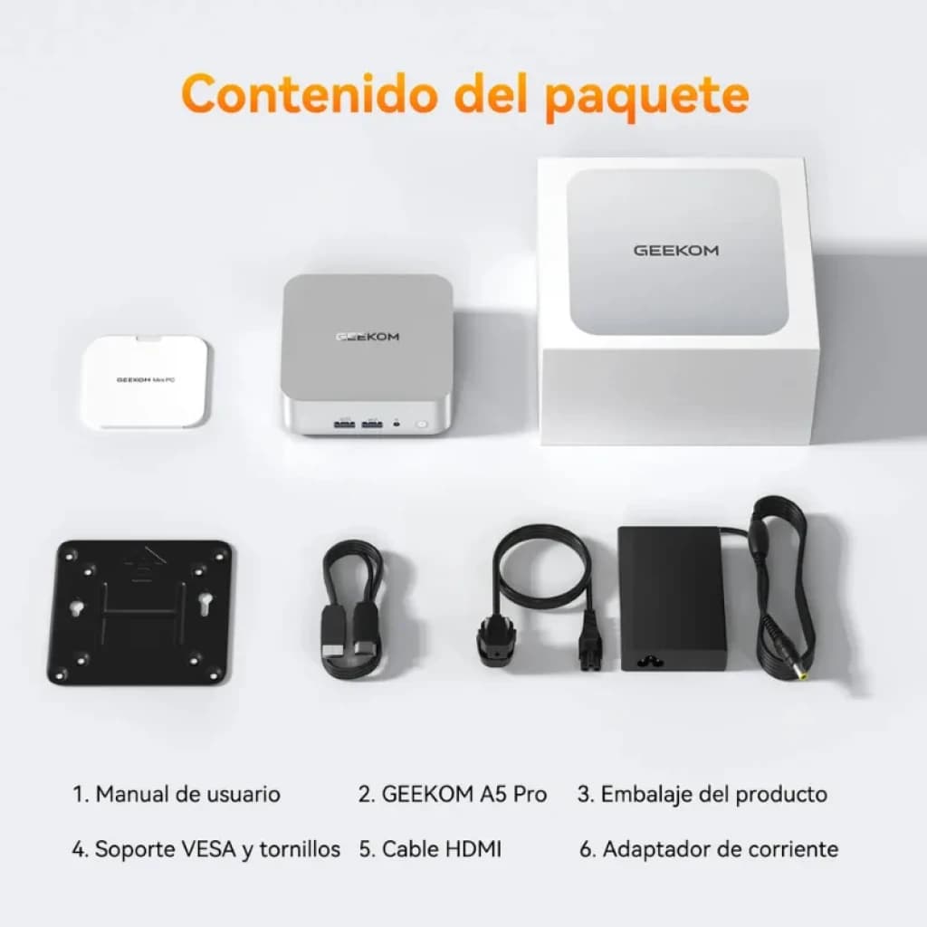 Geekom A5 Pro AMD Ryzen 5 7430U 16GB/512GB W11 Pro - Mini PC