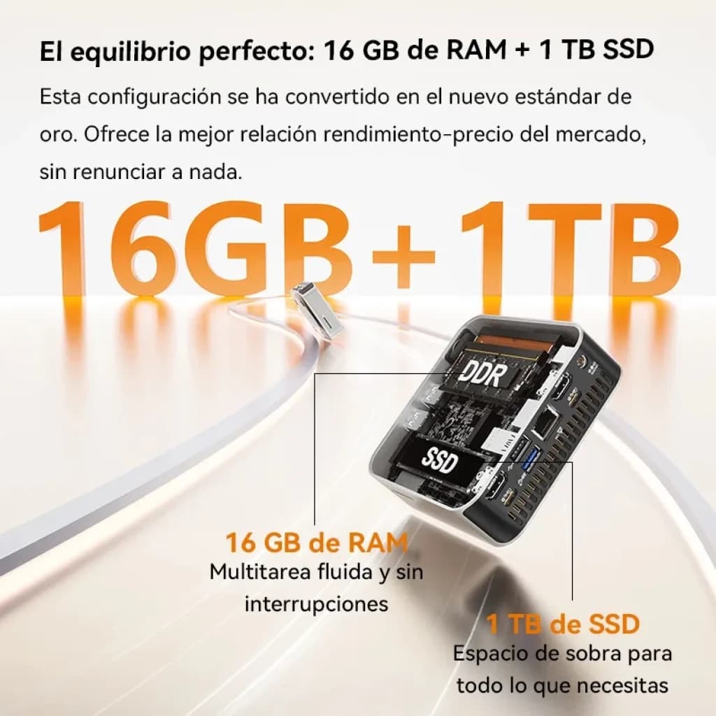 Geekom A5 Pro AMD Ryzen 5 7530U 16GB/1TB W11 Pro - Mini PC