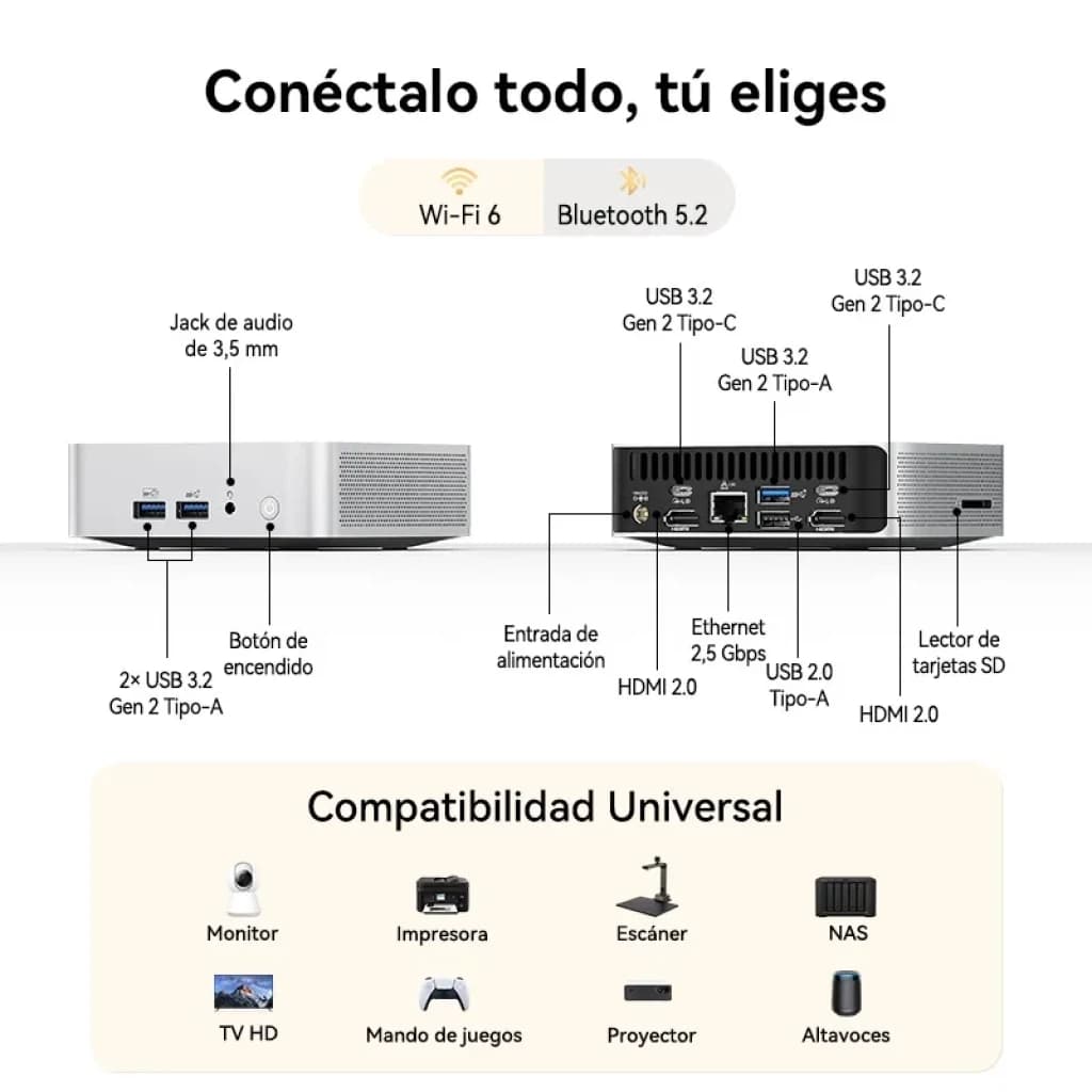Geekom A5 Pro AMD Ryzen 5 7530U 16GB/1TB W11 Pro - Mini PC