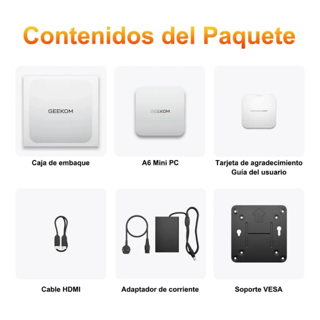 GEEKOM A6 AMD Ryzen 7 6800U 16 GB/1 TB W11 Pro - Mini PC