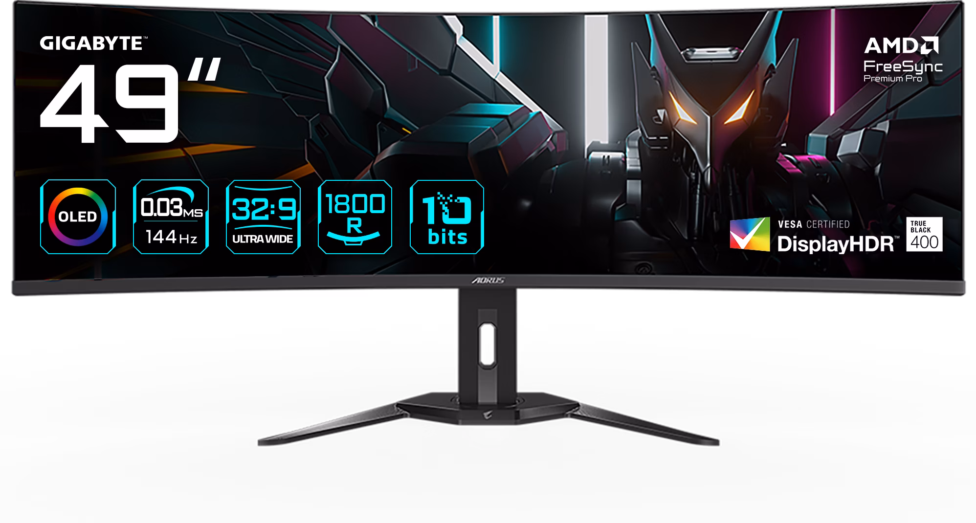 Gigabyte Aorus CO49DQ Monitor OLED 49" 144 Hz Preto