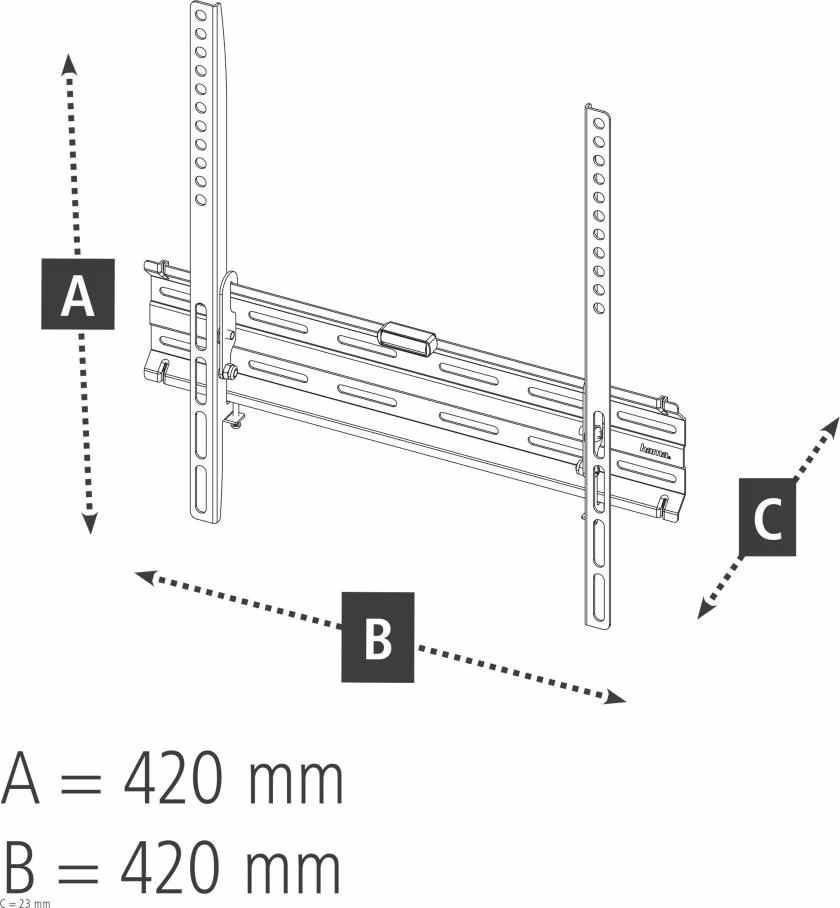 Hama 00220809 32“-65” até VESA 400x400 Preto - Suporte para TV