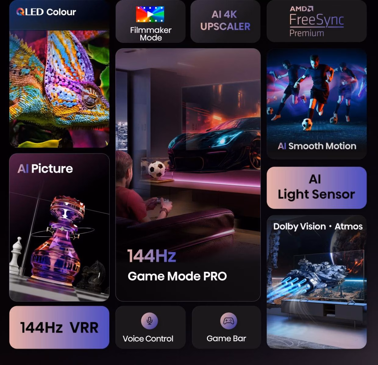 Hisense 65E7Q PRO 65" 4K QLED Pro Smart TV Preto