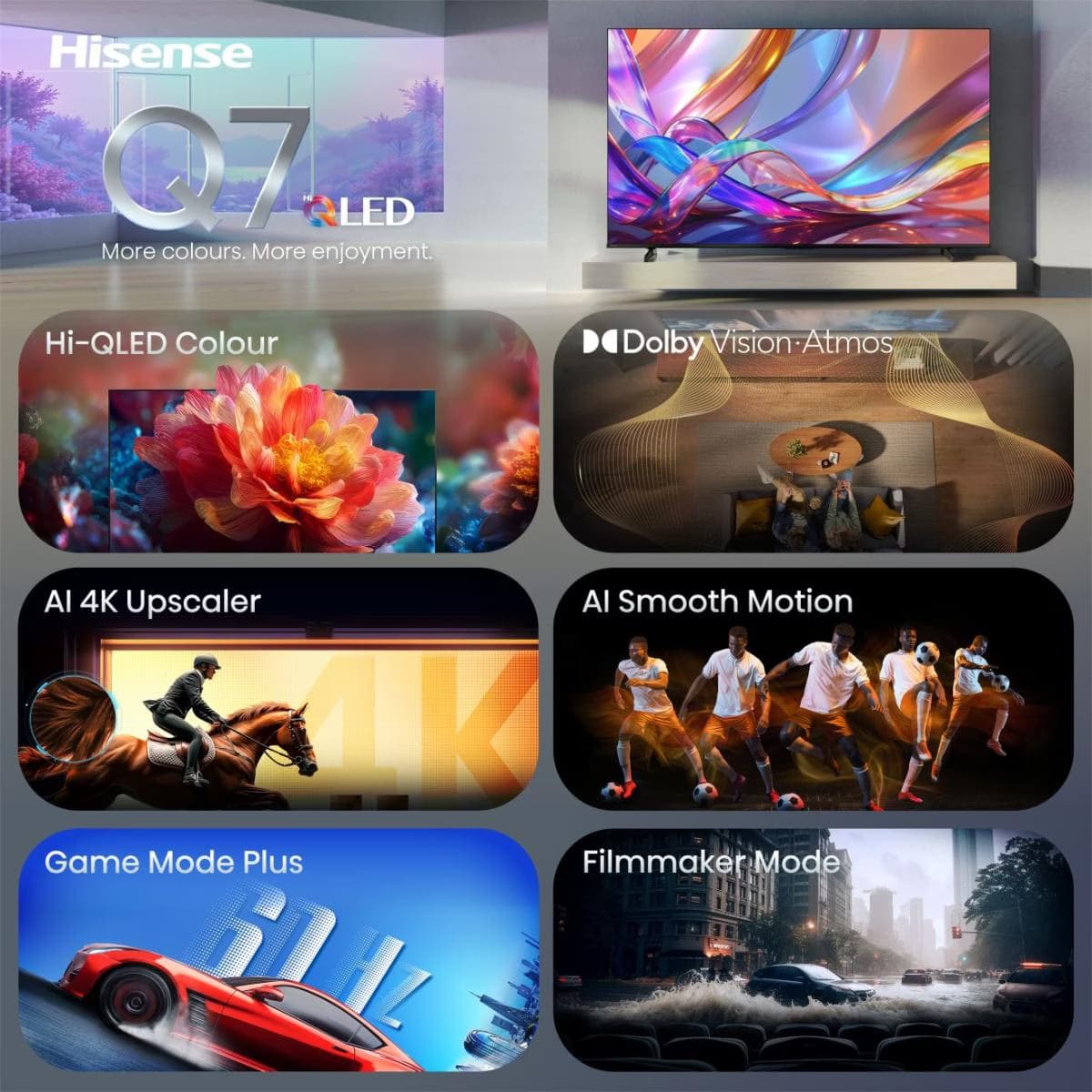 Hisense 65Q7S Smart TV QLED 65" 4K Quad Core Preto