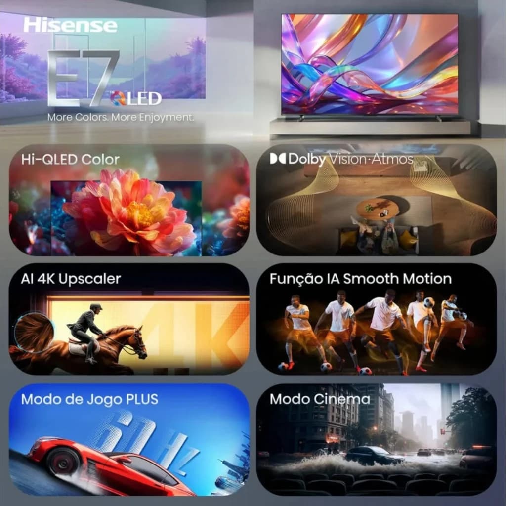 Hisense 85E7S Smart TV QLED 85" 4K Preto