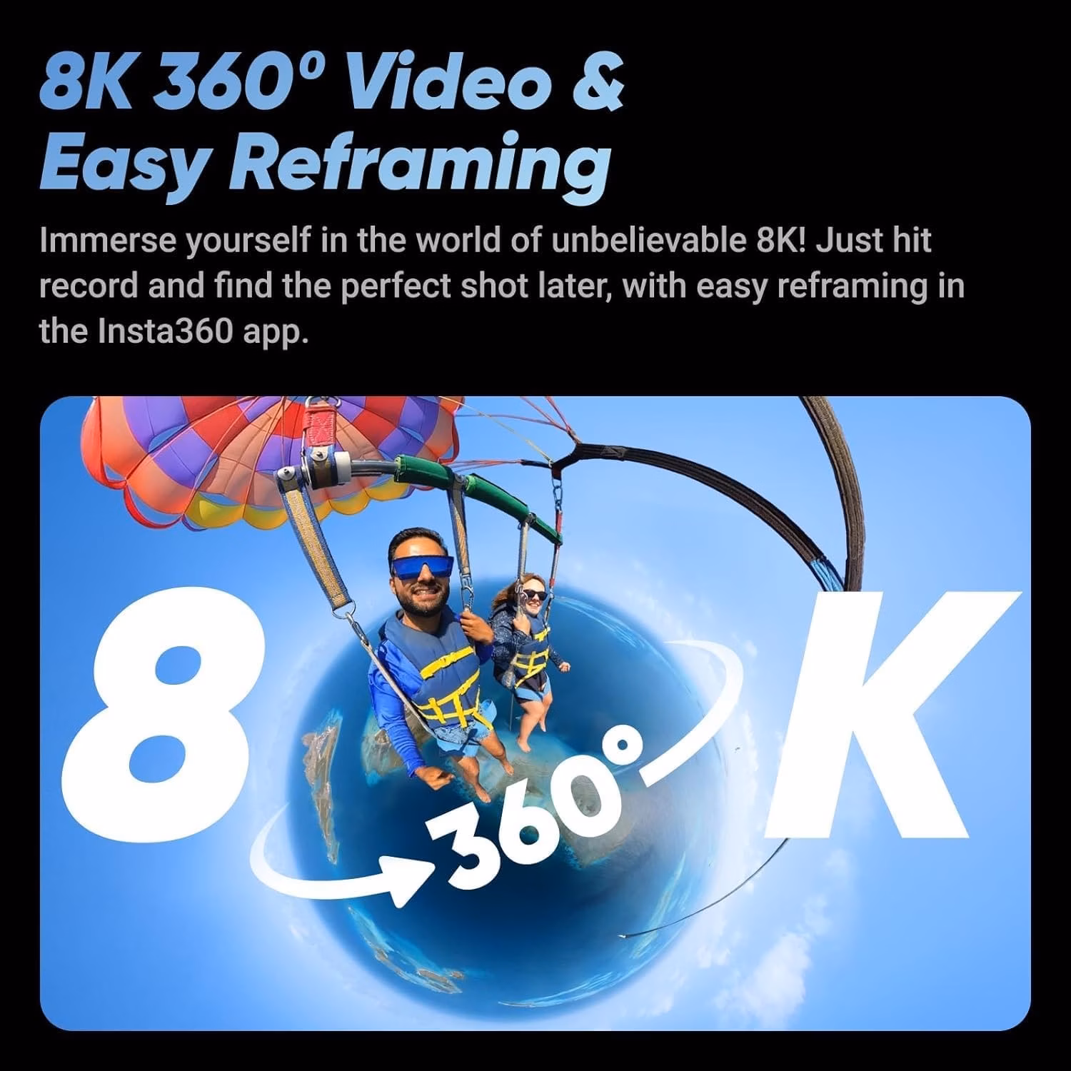 Insta360 X4 Grava em 8K, 360°, 72 MP - Câmara desportiva