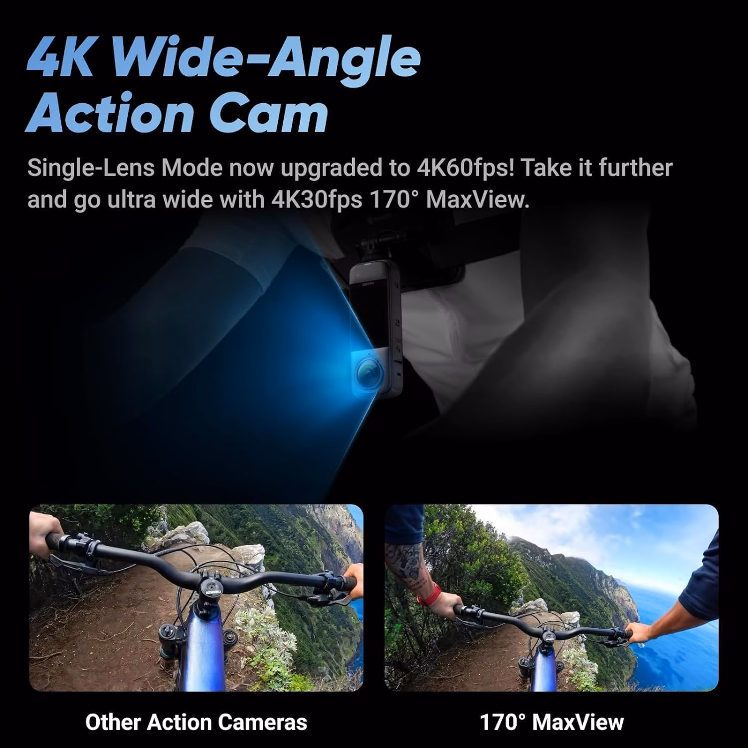 Insta360 X4 Grava em 8K, 360°, 72 MP - Câmara desportiva