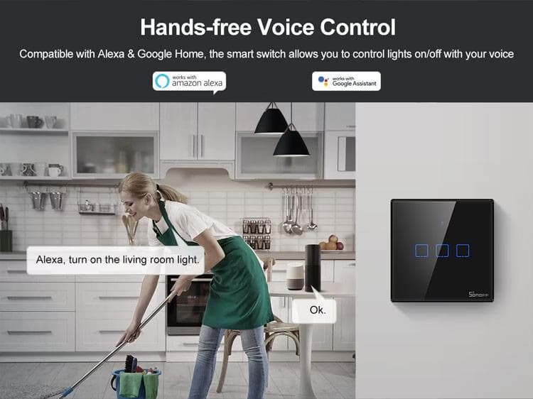 Interruptor de toque Sonoff T3 2C WiFi