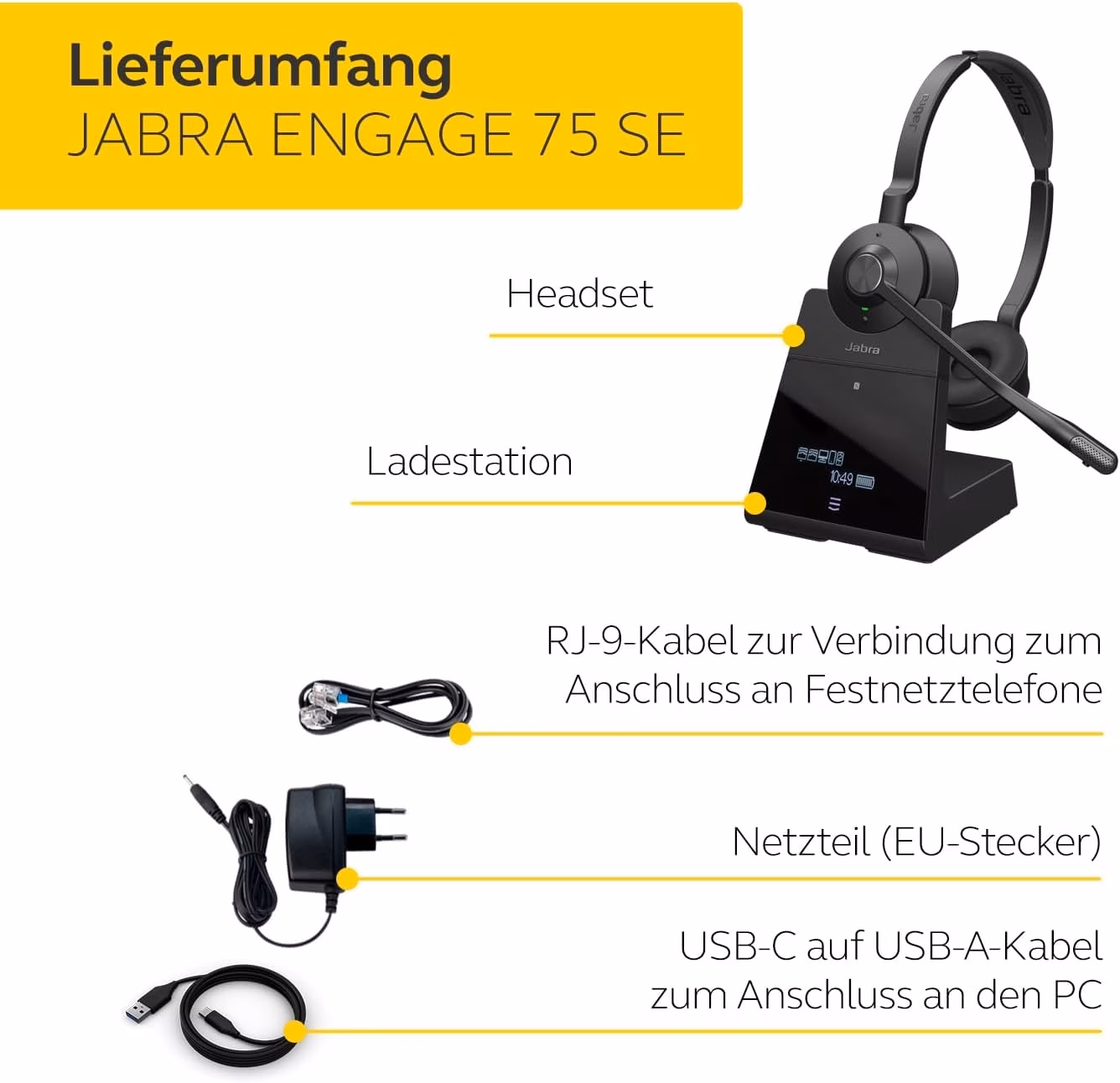 Jabra Engage 75 Estéreo Bluetooth Preto