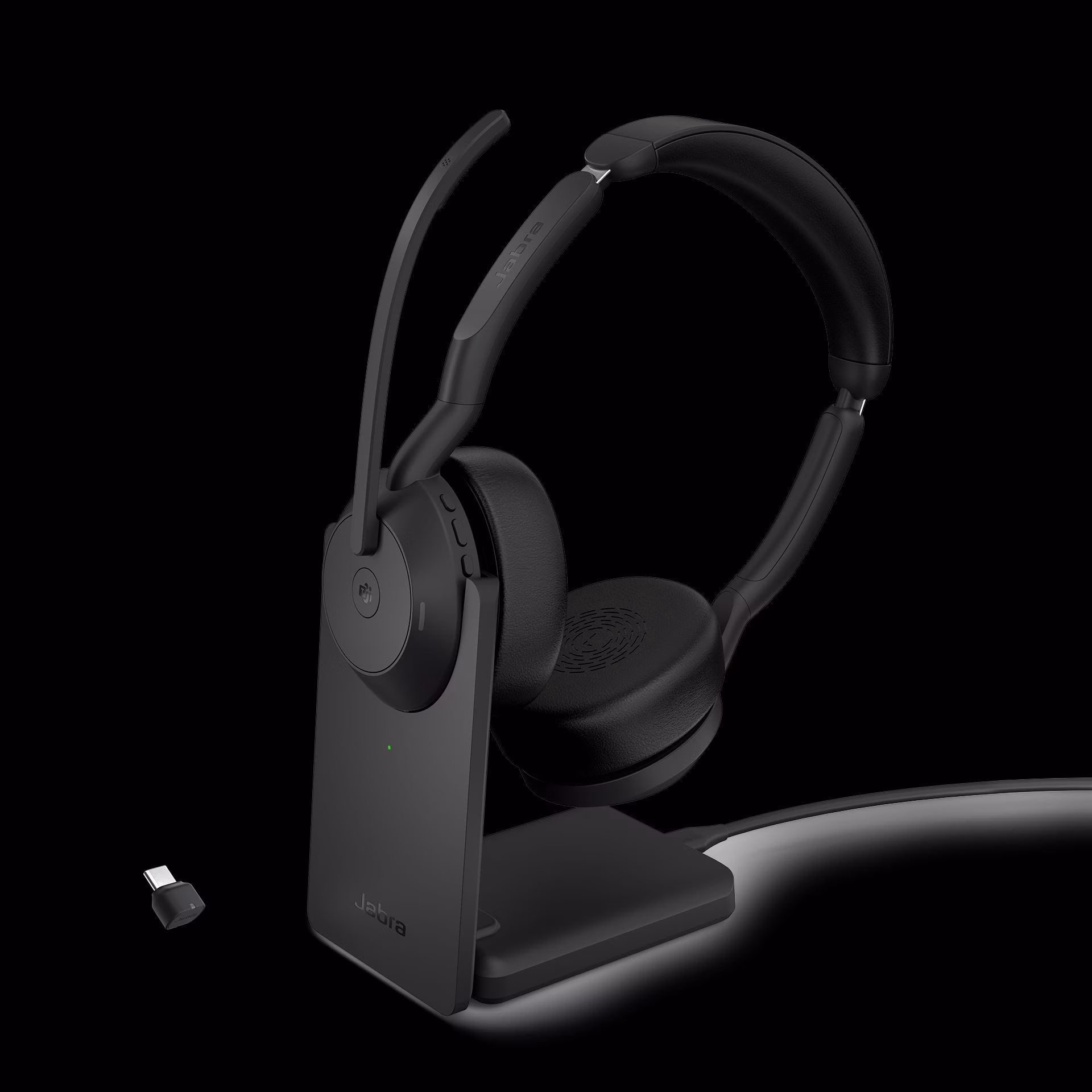 Jabra Evolve2 55 MS Stereo com suporte de carregamento