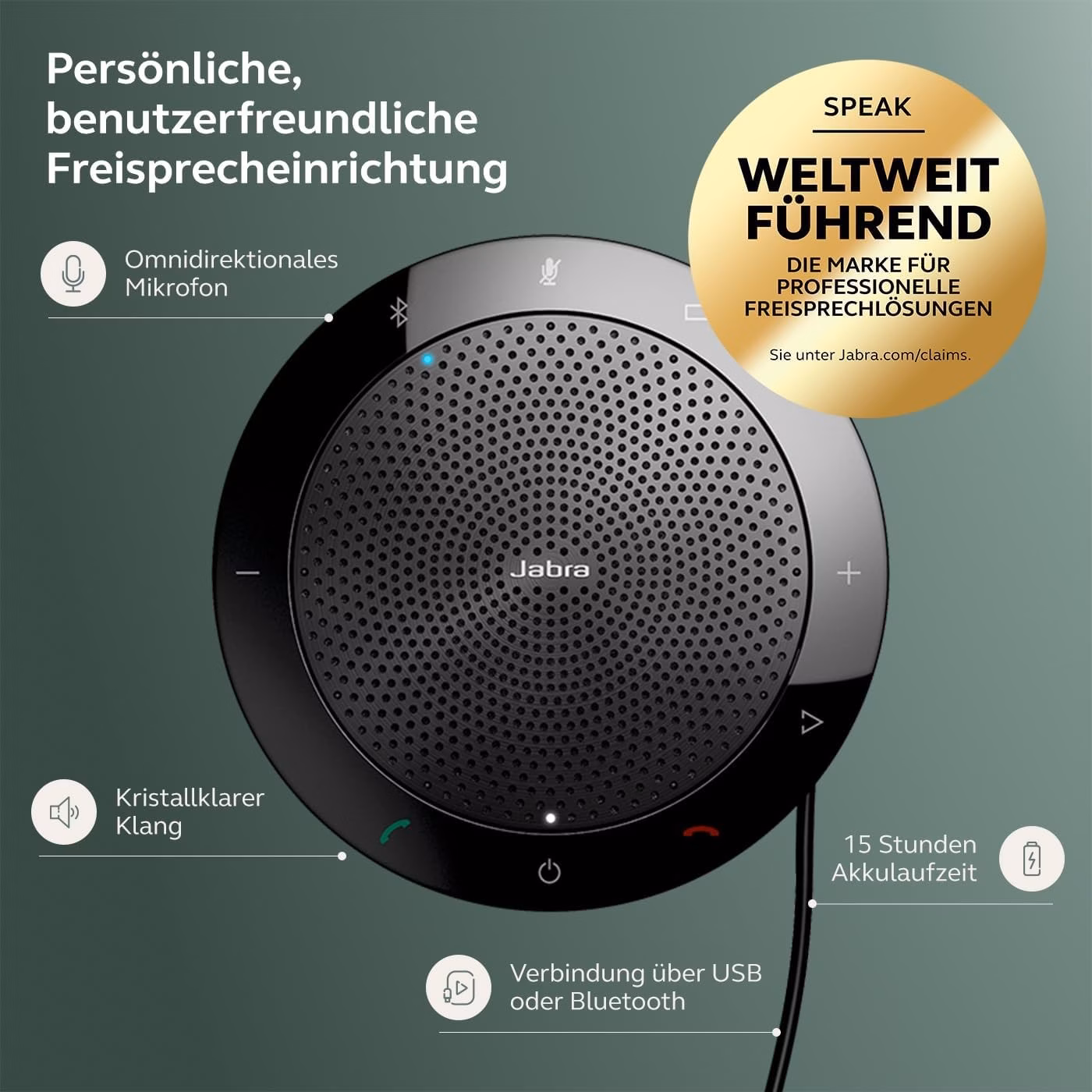 Jabra Speak 510 10 W - Coluna Bluetooth