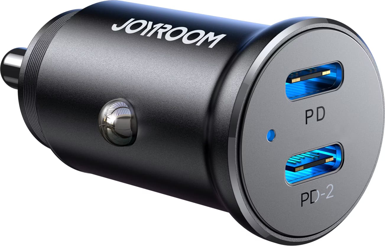 Joyroom JR-CCN06 Dual USB-C Mini Metal - Carregador de carro