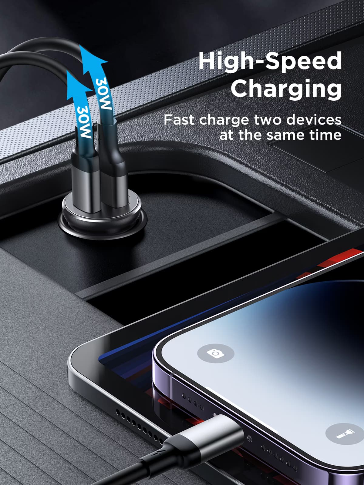 Joyroom JR-CCN06 Dual USB-C Mini Metal - Carregador de carro