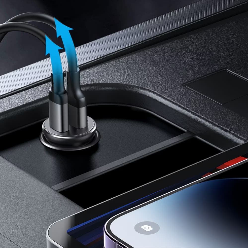 Joyroom JR-CCN06 Dual USB-C Mini Metal - Carregador de carro