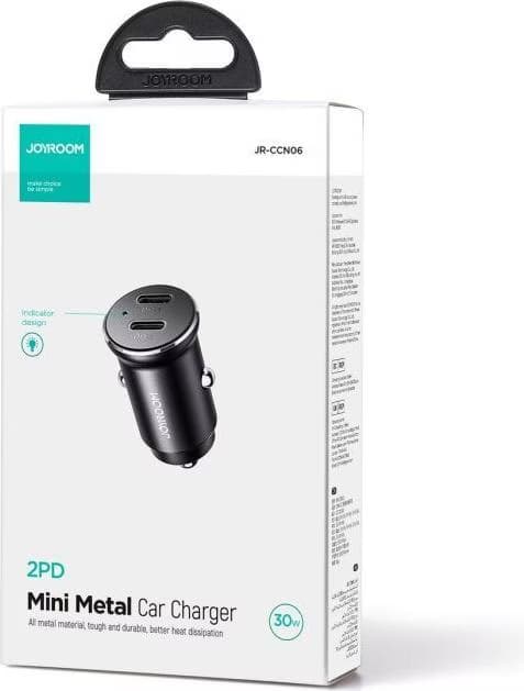 Joyroom JR-CCN06 Dual USB-C Mini Metal - Carregador de carro