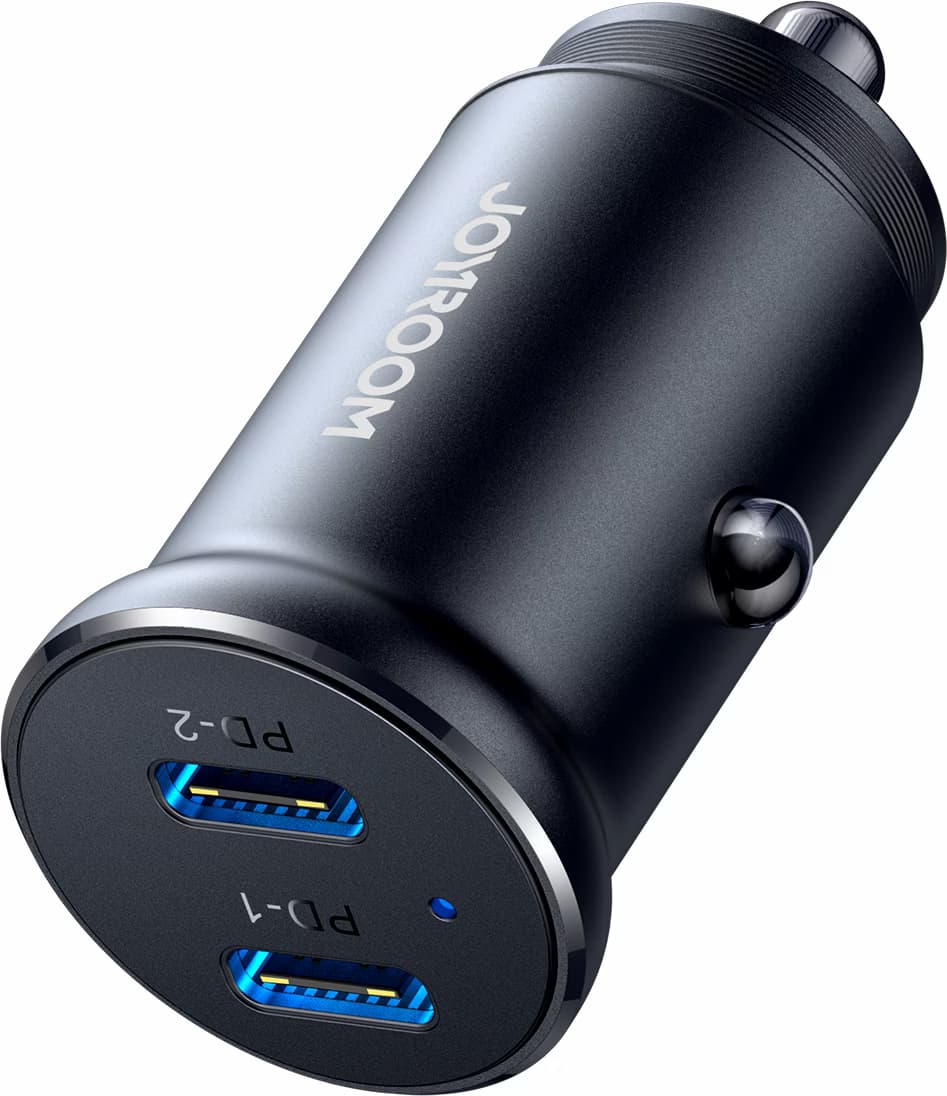 Joyroom JR-CCN06 Dual USB-C Mini Metal - Carregador de carro