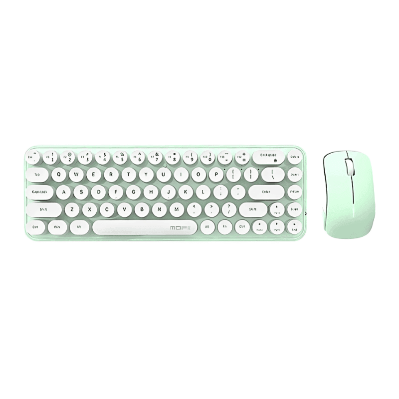 Kit Teclado/Rato MOFII Bean 2.4G Verde/Branco