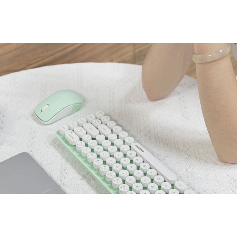Kit Teclado/Rato MOFII Bean 2.4G Verde/Branco