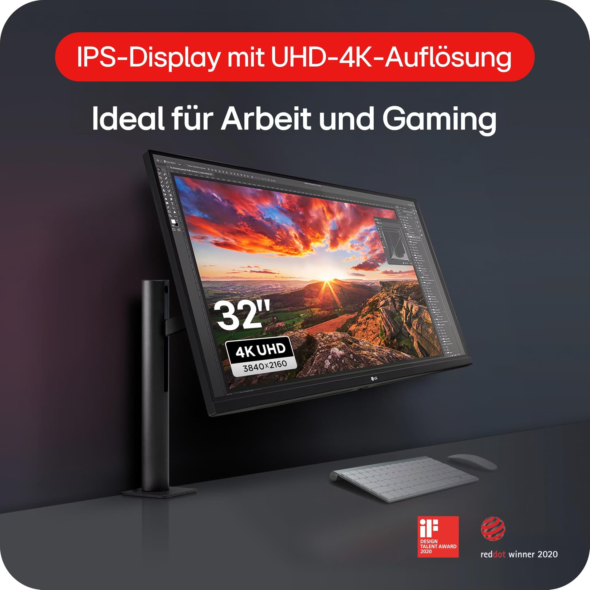 LG 32UN880K 32 4K Ultra HD IPS Ergo Stand FreeSync Preto