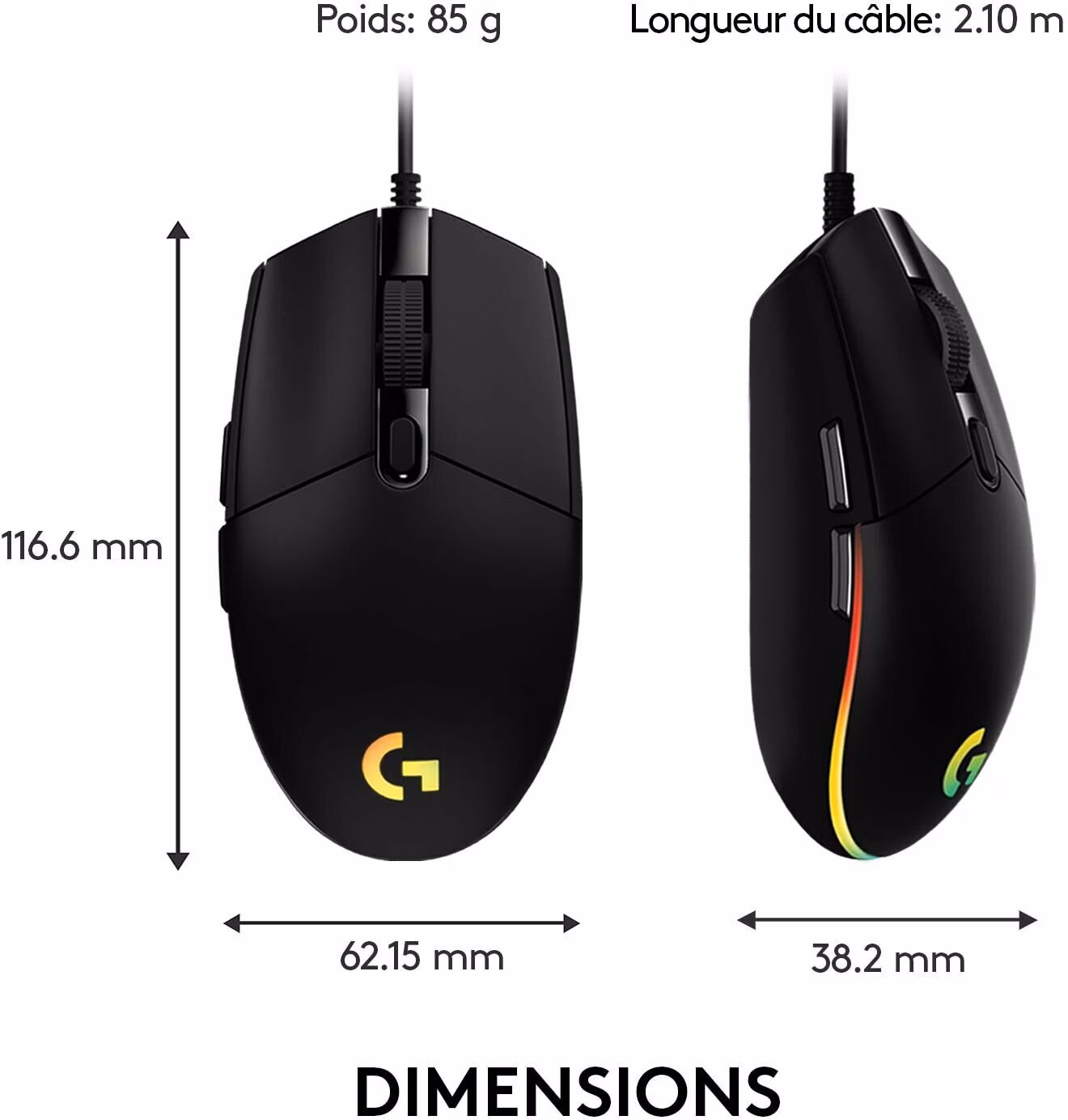 Logitech G G203 Lightsync USB 8000 DPI Preto - Rato para jogos