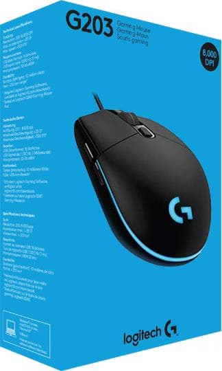 Logitech G G203 Lightsync USB 8000 DPI Preto - Rato para jogos