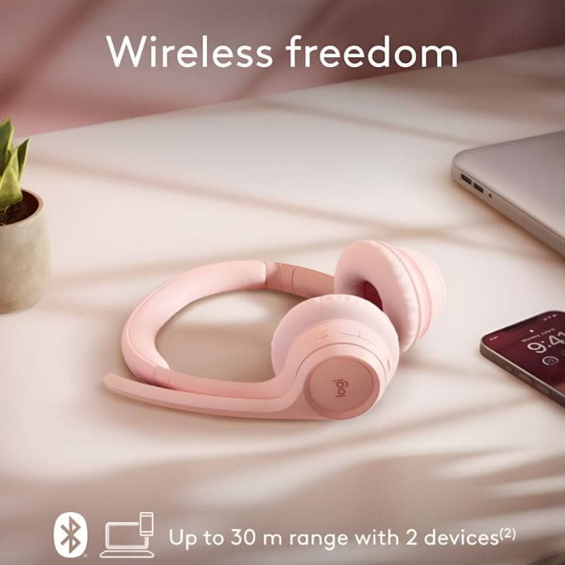Logitech Zone 300 Rosa - Auscultadores sem fios