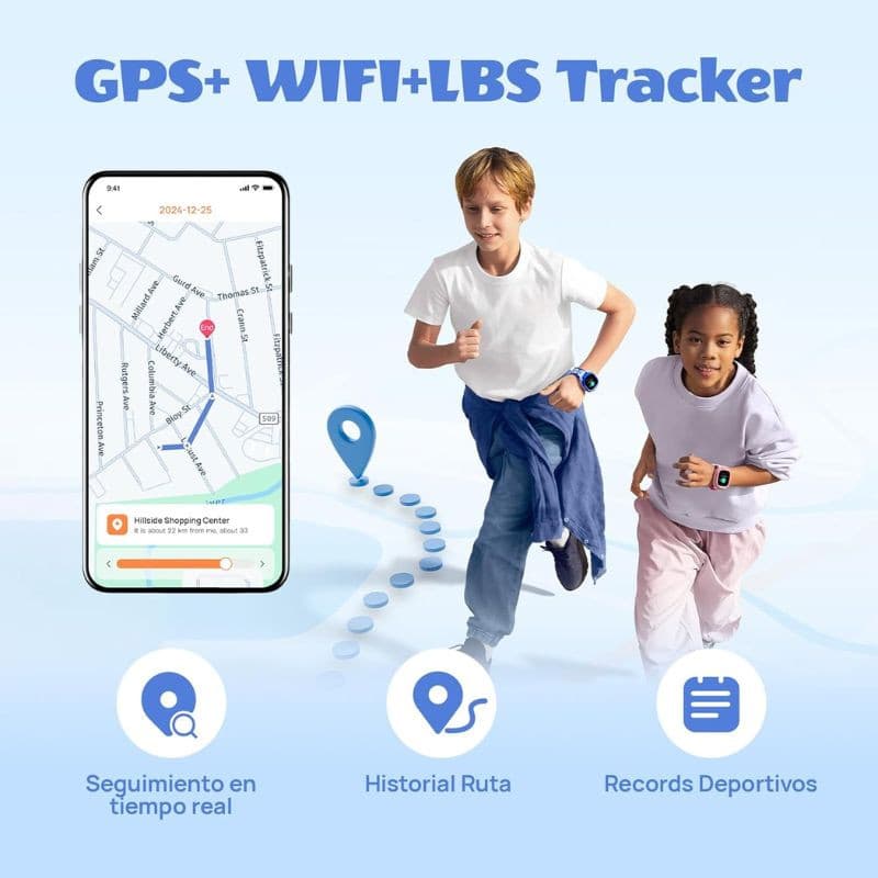 Mibro Kids P6 com 4G GPS e câmara integrada, Azul