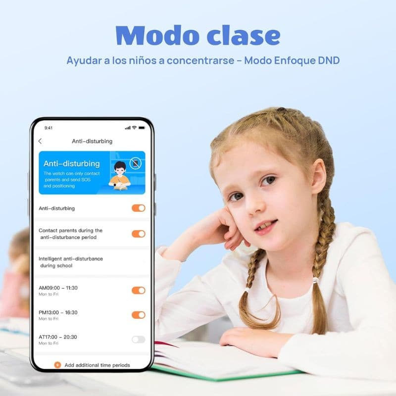 Mibro Kids P6 com 4G GPS e câmara integrada, Azul