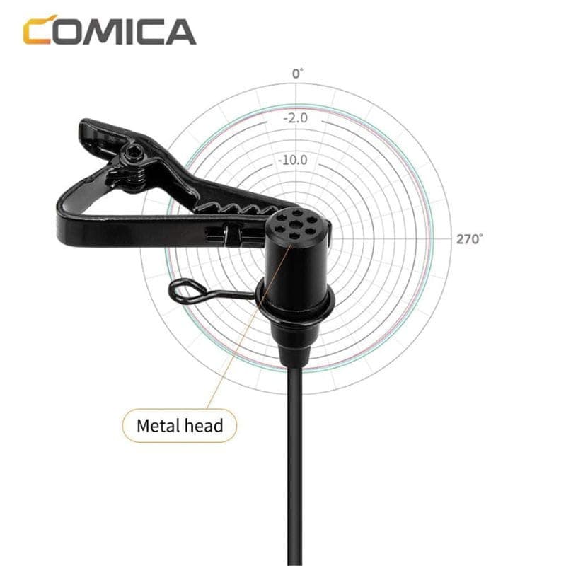 Microfone Lavalier COMICA para Smartphone TRRS 4,5 m