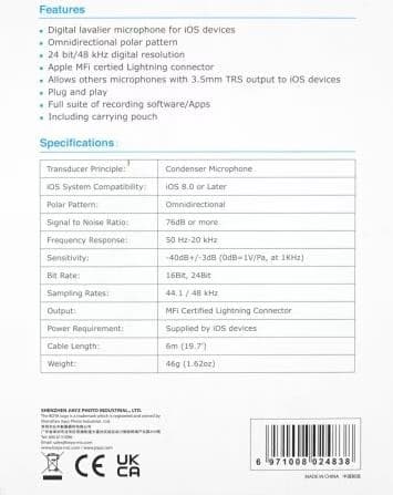 Microfone universal Boya By-M2