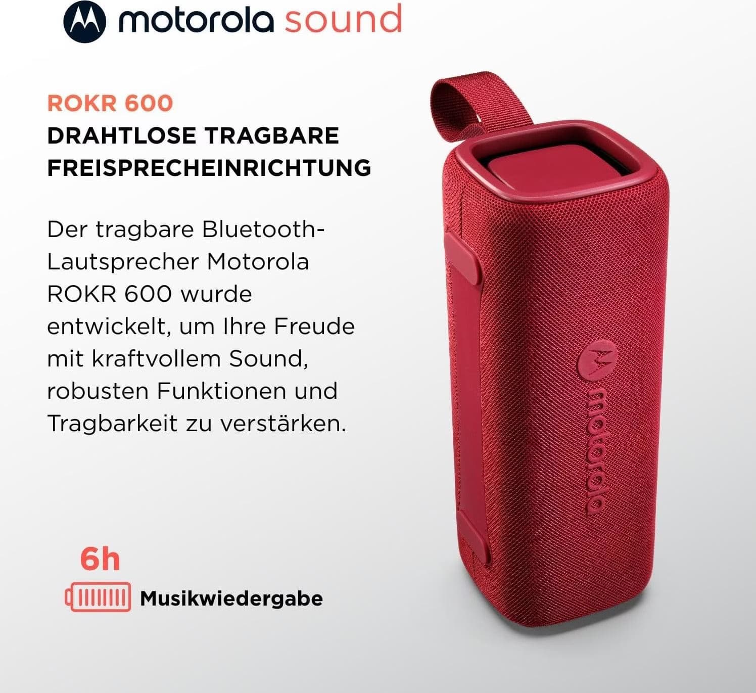 Motorola ROKR 600 30 W Vermelho - Coluna Bluetooth