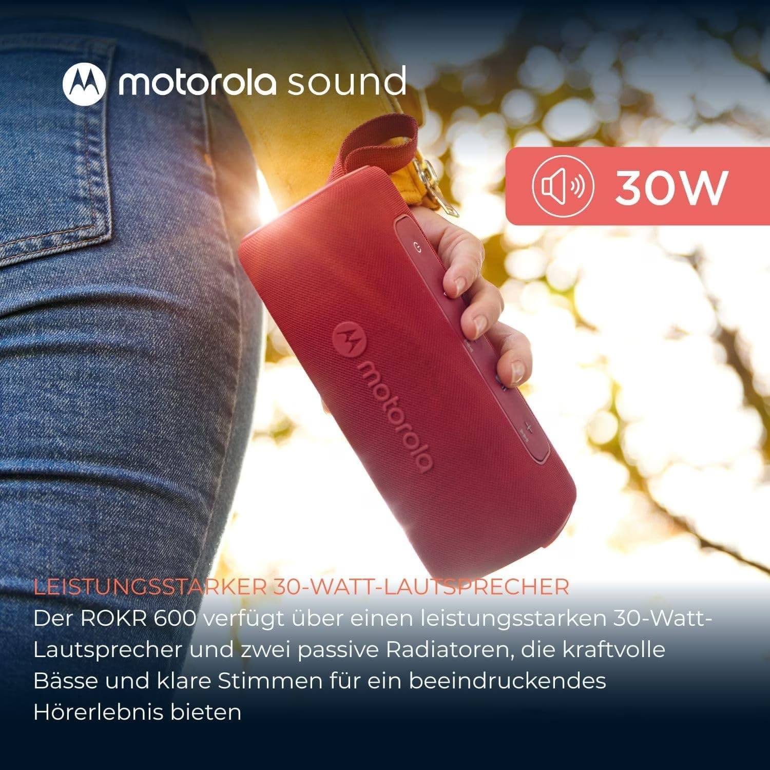 Motorola ROKR 600 30 W Vermelho - Coluna Bluetooth