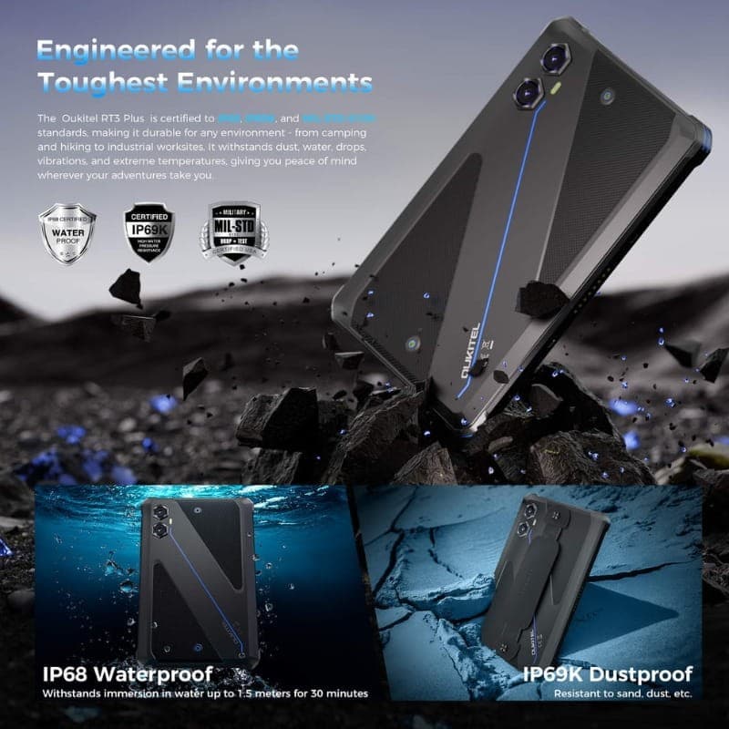 Oukitel RT3 Plus 8" 4 GB/128 GB WiFi + 4G Preto