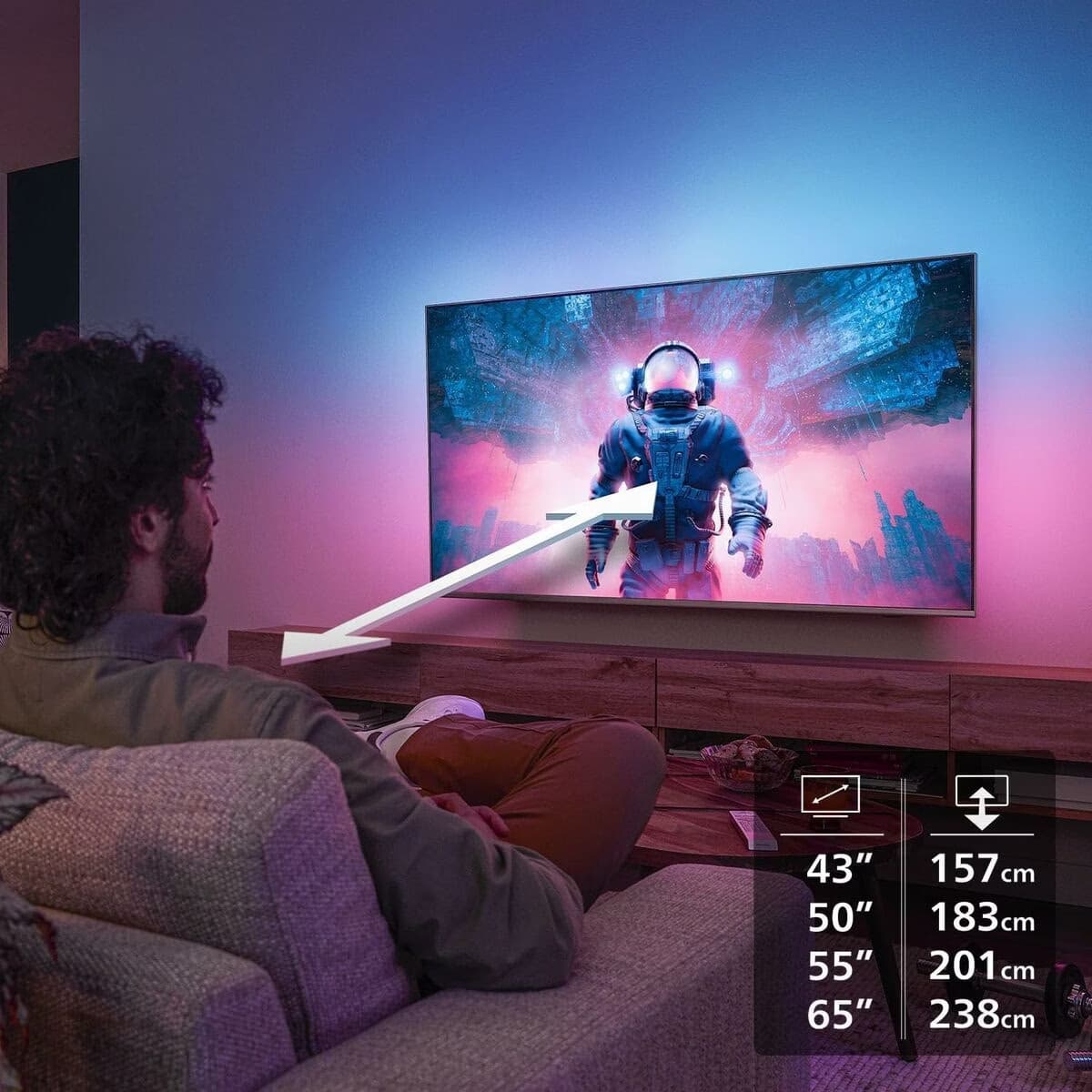 Philips 50PUS8010 50" 4K UHD LED Smart TV Ambilight Preto