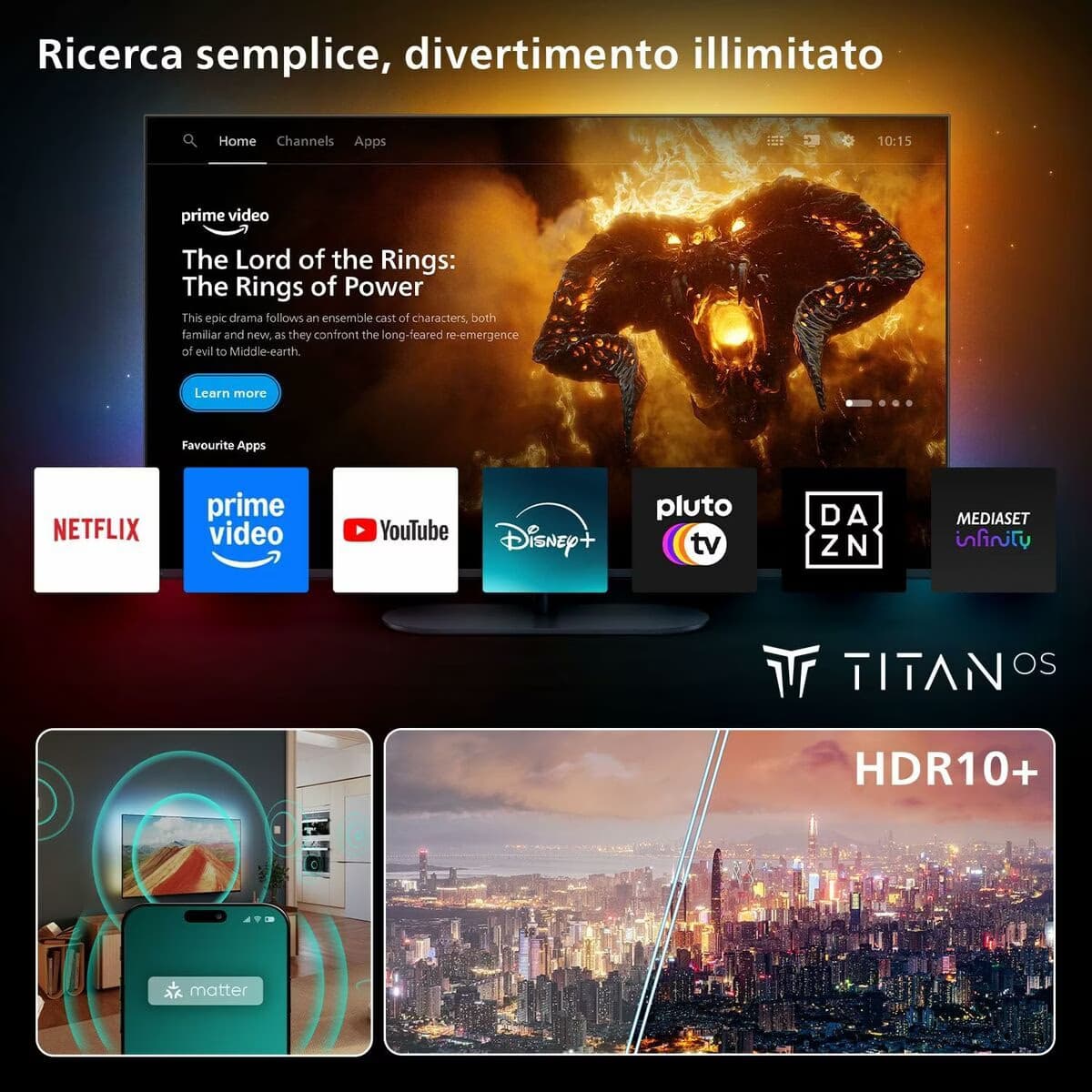 Philips 50PUS8010 50" 4K UHD LED Smart TV Ambilight Preto
