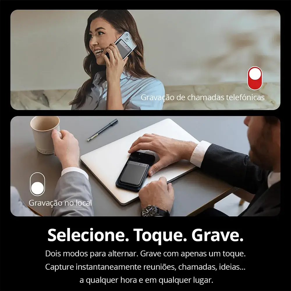PLAUD Note Prata - Gravador de voz com IA