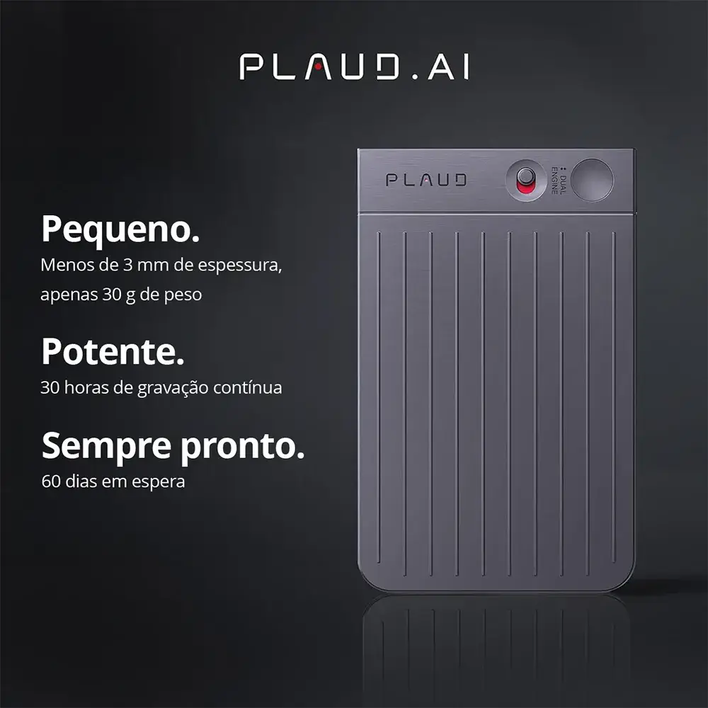 PLAUD Note Prata - Gravador de voz com IA