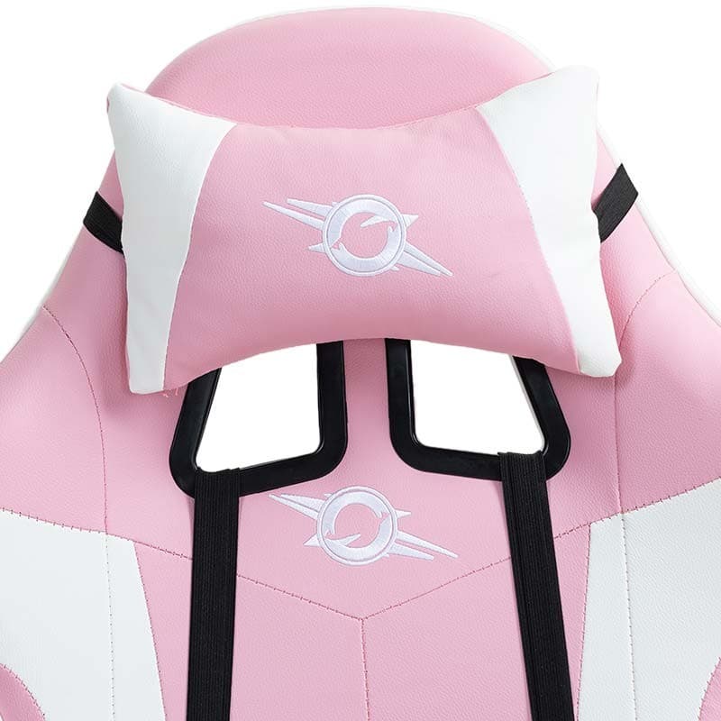PowerGaming Apoio para pés Cadeira Branco+Rosa